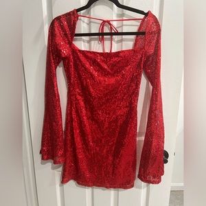 Red sequin mini dress- Size Medium